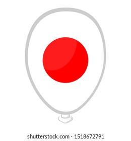 A balloon shaped flag of Japan - Vector illustration