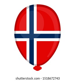 A balloon shaped flag of Norway - Vector illustration
