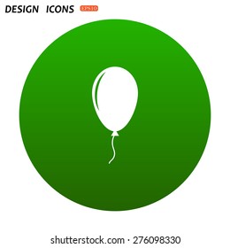 Balloon sign icon. Birthday air balloon with rope or ribbon symbol. icon. vector design