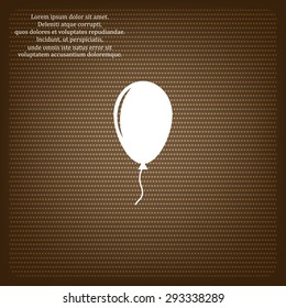 Balloon sign icon. Birthday air balloon with rope or ribbon symbol. icon. vector design