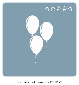 Balloon sign icon. Birthday air balloon with rope or ribbon symbol. icon. vector design