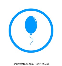 Balloon sign icon. Birthday air balloon with rope or ribbon symbol. 