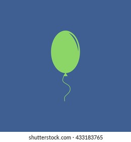 Balloon sign icon. Birthday air balloon with rope or ribbon symbol.