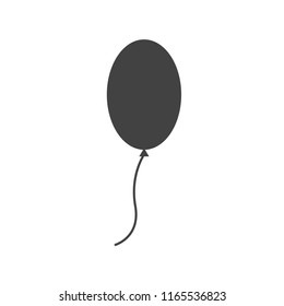 Balloon sign icon. Birthday party air balloon with rope isolated on white background. Vector illustration.