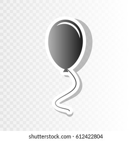 Balloon sign illustration. Vector. Blackish icon on transparent background with transition.