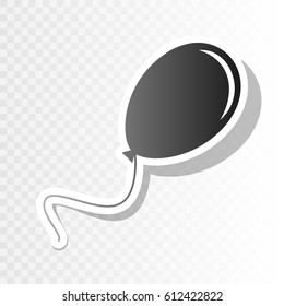 Balloon sign illustration. Vector. Blackish icon on transparent background with transition.