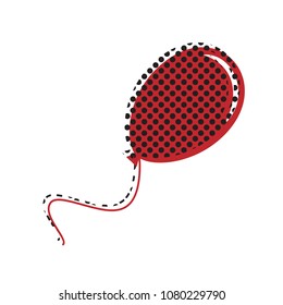 Balloon sign illustration. Vector. Brown icon with shifted black circle pattern as duplicate at white background. Isolated.