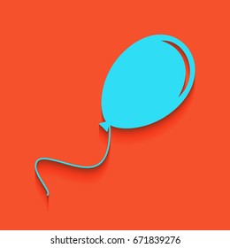 Balloon sign illustration. Vector. Whitish icon on brick wall as background.