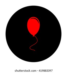 Balloon sign. Red vector icon