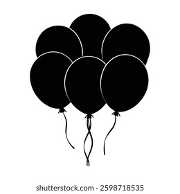 Balloon silhouette object illustration isolated on white background.	