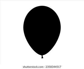 Balloon silhouette vector art white background