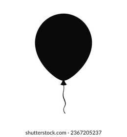 Balloon Silhouette Vector Illustration Isolated White Background