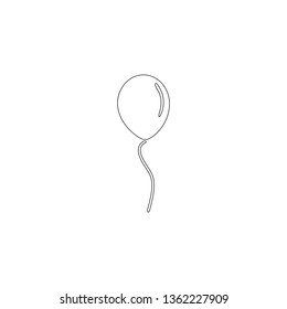 balloon. simple flat vector icon illustration. outline line symbol - editable stroke