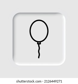 Balloon simple icon vector. Flat desing. Neumorphism design.ai