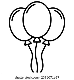 balloon, Simple Party-Related Vector Line Icon