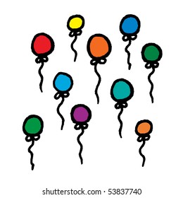 Balloon sketch. Vector
