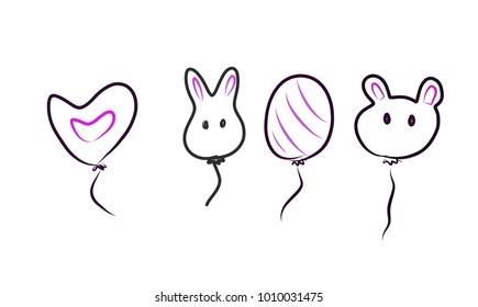 The balloon sketched. (vector)