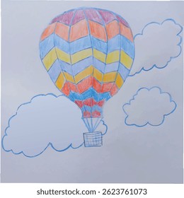 a balloon in the sky among clouds