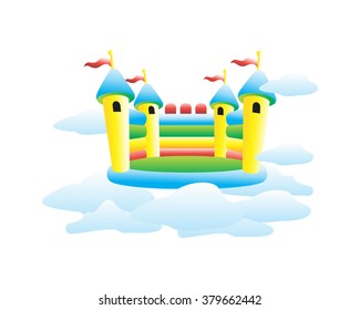 balloon sky cloud cheerful castle image icon vector