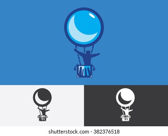 Balloon sky flat logo vector 