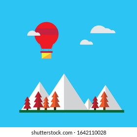 Balloon in the sky and nature