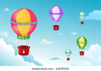  balloon in the sky .vector