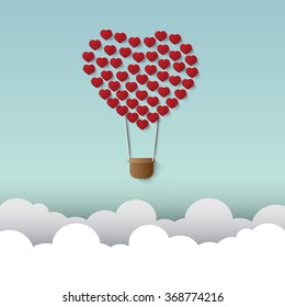 balloon small hearts and a love