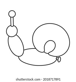 Balloon snail vector icon.Outline vector icon isolated on white background balloon snail.