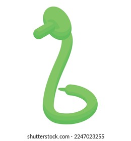 Balloon snake icon isometric vector. Animal toy. Party shape
