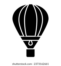 Balloon solid icon, air transport symbol, hot air balloon vector sign on white background, aerostat transportation icon in glyph style for mobile concept and web design. Vector graphics