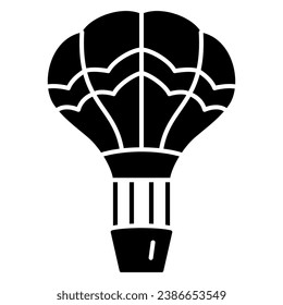 Balloon solid icon, Balloons festival concept, Air transport for travel sign on white background, hot air balloon in sky icon in glyph style for mobile and web design. Vector graphics