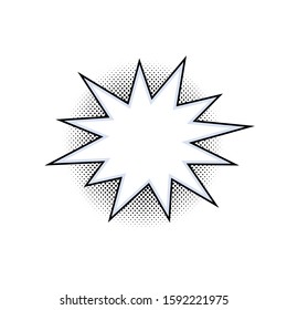 Balloon Speech and Comic Pop Art with Star Style and Halftone Shadow
