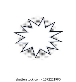 Balloon Speech and Comic Pop Art with Star Style and Halftone Shadow