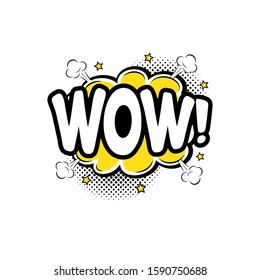Balloon Speech with Pop Art Comic Style and WOW Text