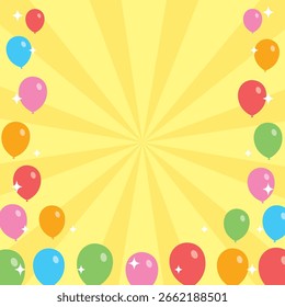 Balloon square frame illustration (yellow)
