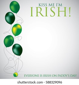 Balloon St Patrick's Day card in vector format.