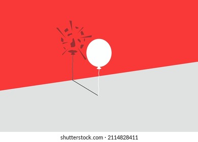 globo parado en un foco que hace que una sombra de globo explote. confíe en sí mismo, concepto de confianza en sí mismo