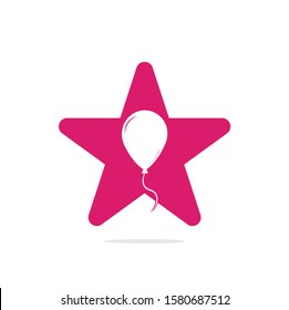 Balloon star shape concept logo design. Happiness logotype concept. Celebration air balloon symbol.	