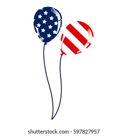 balloon with stars and stripes icon, vector illustraction design