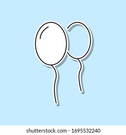 Balloon sticker icon. Simple thin line, outline vector of party icons for ui and ux, website or mobile application