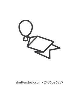 Balloon sticker line icon. linear style sign for mobile concept and web design. Balloon Label outline vector icon. Symbol, logo illustration. Vector graphics