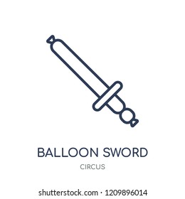 Balloon sword icon. Balloon sword linear symbol design from Circus collection. Simple outline element vector illustration on white background.