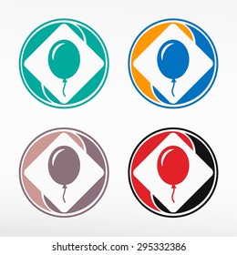 Balloon symbol - round color set. Web icon element.