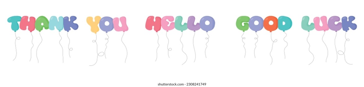 Balloon text in cartoon style vector illustration isolated on white