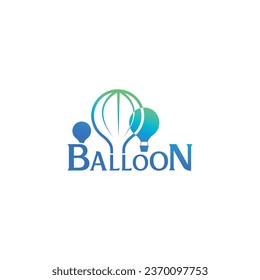 Balloon text and flying balloon icons. Vector logo.