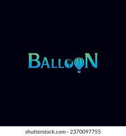 Balloon text and flying balloon icons. Vector logo.