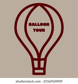 Balloon thin icon vector. Air balloon logo design with creative ideas.vector illustration. Brown color.