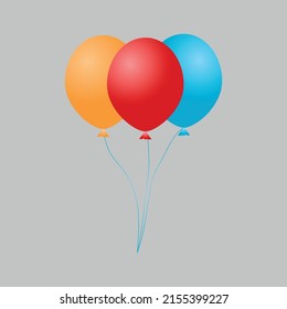 Balloon three color vector art design templates