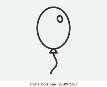 Balloon toy icon on white background. Line style vector.