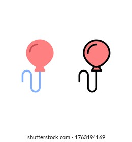 balloon, toy and invitation icon. baby icon. perfect for website, application, background, logo and presentation template. illustration flat and filled line style